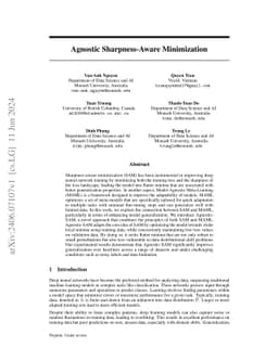 Agnostic Sharpness-Aware Minimization