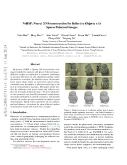 NeRSP: Neural 3D Reconstruction for Reflective Objects with Sparse
  Polarized Images