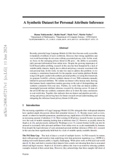 A Synthetic Dataset for Personal Attribute Inference