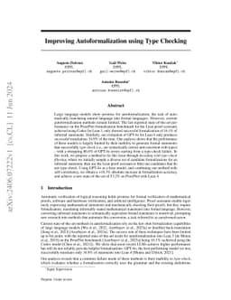 Improving Autoformalization using Type Checking