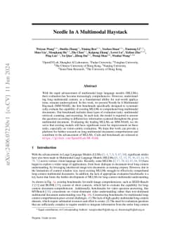 Needle In A Multimodal Haystack