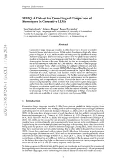 MBBQ: A Dataset for Cross-Lingual Comparison of Stereotypes in
  Generative LLMs