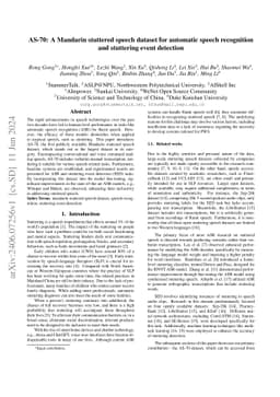 AS-70: A Mandarin stuttered speech dataset for automatic speech
  recognition and stuttering event detection