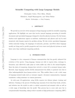 Scientific Computing with Large Language Models