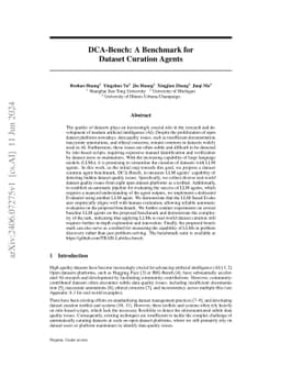 DCA-Bench: A Benchmark for Dataset Curation Agents