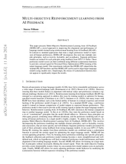 Multi-objective Reinforcement learning from AI Feedback