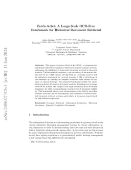 Fetch-A-Set: A Large-Scale OCR-Free Benchmark for Historical Document
  Retrieval