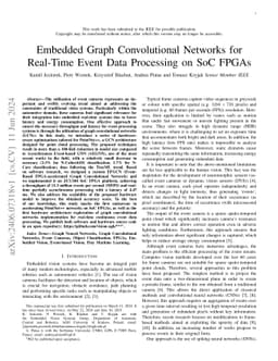 Embedded Graph Convolutional Networks for Real-Time Event Data
  Processing on SoC FPGAs