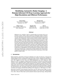 Redefining Automotive Radar Imaging: A Domain-Informed 1D Deep Learning
  Approach for High-Resolution and Efficient Performance
