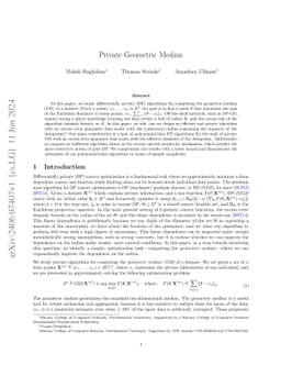 Private Geometric Median