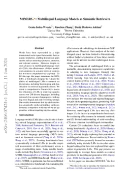 MINERS: Multilingual Language Models as Semantic Retrievers