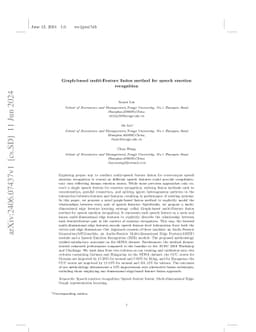 Graph-based multi-Feature fusion method for speech emotion recognition