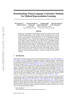 Benchmarking Vision-Language Contrastive Methods for Medical
  Representation Learning