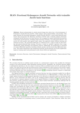fKAN: Fractional Kolmogorov-Arnold Networks with trainable Jacobi basis
  functions