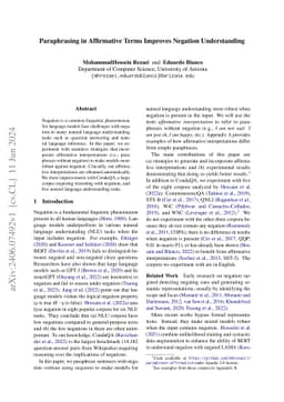Paraphrasing in Affirmative Terms Improves Negation Understanding