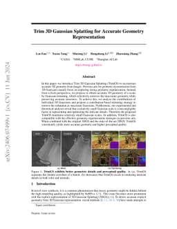 Trim 3D Gaussian Splatting for Accurate Geometry Representation