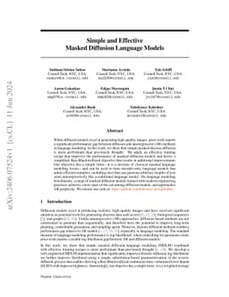Simple and Effective Masked Diffusion Language Models