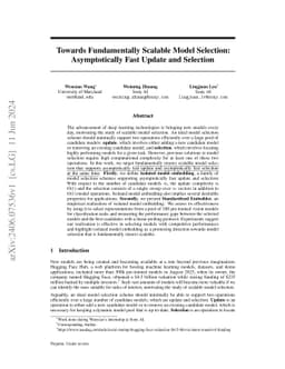 Towards Fundamentally Scalable Model Selection: Asymptotically Fast
  Update and Selection