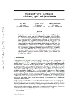 Image and Video Tokenization with Binary Spherical Quantization