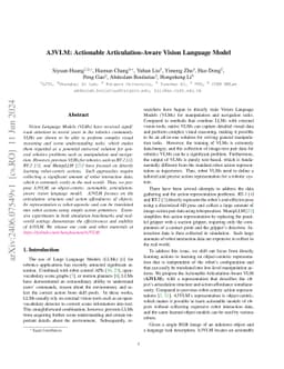 A3VLM: Actionable Articulation-Aware Vision Language Model