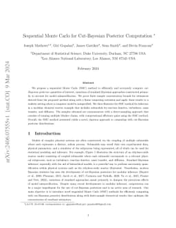 Sequential Monte Carlo for Cut-Bayesian Posterior Computation
