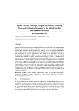 Cyber Threat Landscape Analysis for Starlink Assessing Risks and
  Mitigation Strategies in the Global Satellite Internet Infrastructure