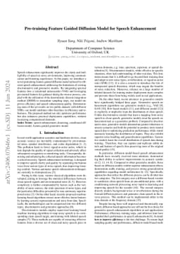 Pre-training Feature Guided Diffusion Model for Speech Enhancement
