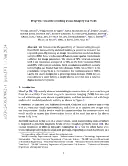 Progress Towards Decoding Visual Imagery via fNIRS