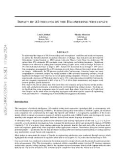 Impact of AI-tooling on the Engineering Workspace
