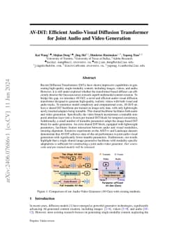 AV-DiT: Efficient Audio-Visual Diffusion Transformer for Joint Audio and
  Video Generation