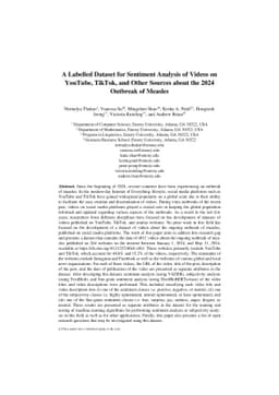 A Labelled Dataset for Sentiment Analysis of Videos on YouTube, TikTok,
  and Other Sources about the 2024 Outbreak of Measles