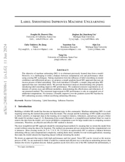 Label Smoothing Improves Machine Unlearning