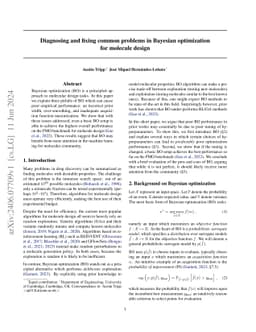 Diagnosing and fixing common problems in Bayesian optimization for
  molecule design