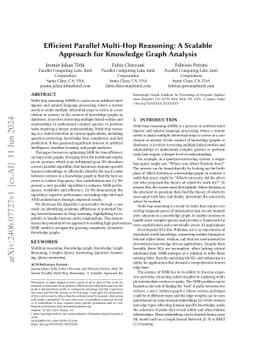 Efficient Parallel Multi-Hop Reasoning: A Scalable Approach for
  Knowledge Graph Analysis