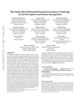 The MuSe 2024 Multimodal Sentiment Analysis Challenge: Social Perception
  and Humor Recognition
