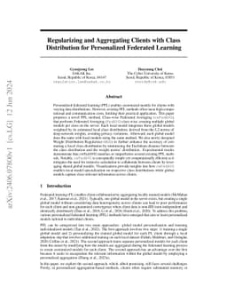 Regularizing and Aggregating Clients with Class Distribution for
  Personalized Federated Learning