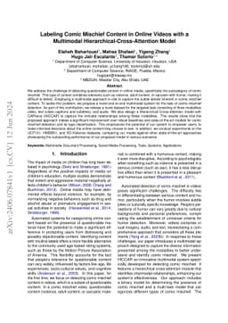 Labeling Comic Mischief Content in Online Videos with a Multimodal
  Hierarchical-Cross-Attention Model