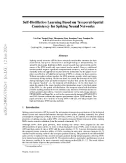 Self-Distillation Learning Based on Temporal-Spatial Consistency for
  Spiking Neural Networks