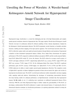 Unveiling the Power of Wavelets: A Wavelet-based Kolmogorov-Arnold
  Network for Hyperspectral Image Classification