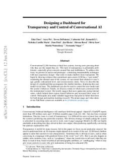 Designing a Dashboard for Transparency and Control of Conversational AI