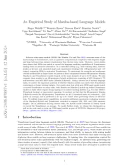 An Empirical Study of Mamba-based Language Models