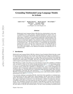 Grounding Multimodal Large Language Models in Actions