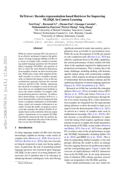 DeTriever: Decoder-representation-based Retriever for Improving NL2SQL
  In-Context Learning