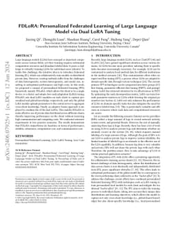 FDLoRA: Personalized Federated Learning of Large Language Model via Dual
  LoRA Tuning