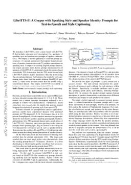LibriTTS-P: A Corpus with Speaking Style and Speaker Identity Prompts
  for Text-to-Speech and Style Captioning