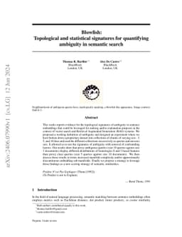Blowfish: Topological and statistical signatures for quantifying
  ambiguity in semantic search