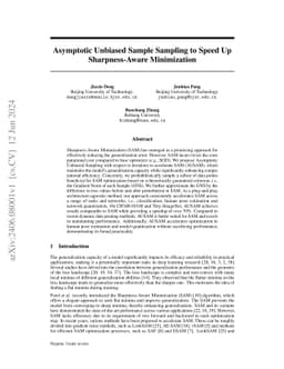 Asymptotic Unbiased Sample Sampling to Speed Up Sharpness-Aware Minimization