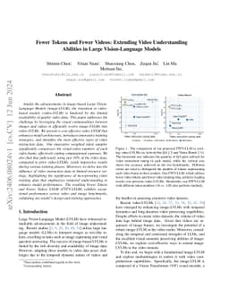 Fewer Tokens and Fewer Videos: Extending Video Understanding Abilities
  in Large Vision-Language Models
