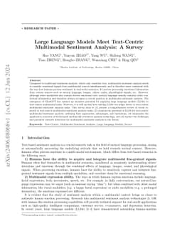 Large Language Models Meet Text-Centric Multimodal Sentiment Analysis: A
  Survey