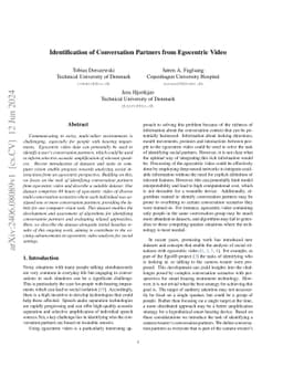 Identification of Conversation Partners from Egocentric Video